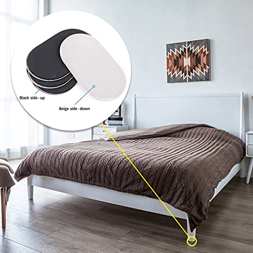 Reusable Large Furniture Movers Sliders for Carpet and Hardwood Floors-8 Pack 9-1/2" Oval Moving Pads Protector for Heavy Duty Sofa Bed Table Desk,Quickly and Easily Move Any Item, Beige