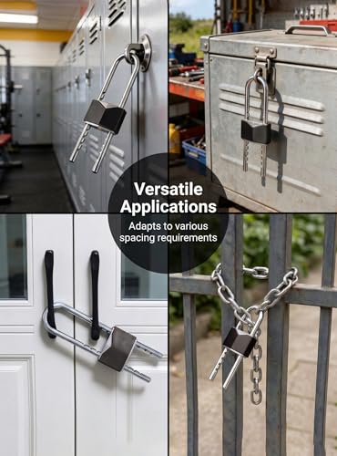 French Door Lock, Double Door Lock Device with Key（Black）