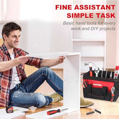 FASTPRO 220-Piece Home Tool Set, Household Repairing Tool Kit, Red - color: Red