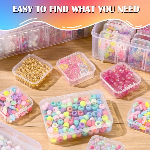 VTG Bead Organizer Box, 56 Pcs Small Plastic Containers with Lids and 3-Tier Stackable Storage Box, Clear Organizers for Jewelry Toys Craft Storage - style: 3 tier coffret