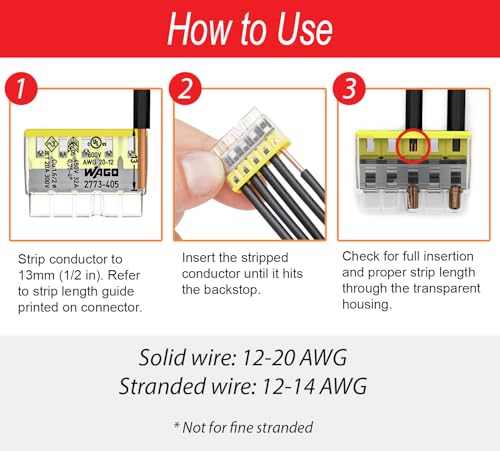 WAGO 2773 Wall Nuts 125pc Push-in Wire Connector Assortment Kit with Case | Splicing for Solid and Stranded Electrical Conductors | 2773-402, 2773-403, 2773-404, 2773-405, 2773-406, 2773-408 - size: 125pc Kit