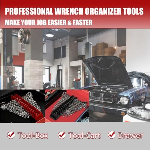 60 pcs Magnetic Modular Wrench Organizers for Tool Drawers - Wrench Rack with Metric&SAE Labels,Tool Storage Set Wrench Holder,Festival for Father and Boyfriend - style: 60 PCS