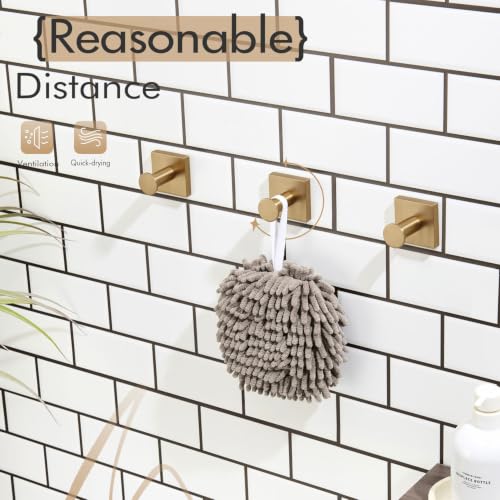 KOKOSIRI Robe Hooks Bath Towel Hooks for Wall Closet Kitchen Hanging Towels Bathroom Hardware Champagne Bronze Stainless Steel 3 Pack, B1016CPG-P3 - color: Champagne Bronze, size: 3 Pack