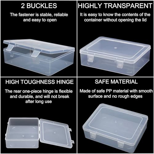 Bead Organizer Box, 30pcs Small Clear Plastic Storage Containers, Craft Storage Box Features Hinged Lid and Labels, Mini Boxes for Bracelets, Jewelry, Diamonds, Clay Beads, Screws, Seeds, Small Parts - size: 1 Pack 30 Pcs