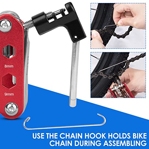 WOTOW 14 in 1 Bike Repair Tool Kit & Bike Saddle Bag - style: 14 in 1 Multitool (Red)