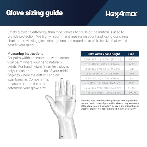 HexArmor Seamless A6-Level Cut-Resistant Durable Long Lasting Puncture Resistant Safety Gloves | Helix 2076 - size: 3X-Small