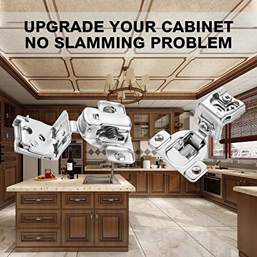Soft Close Cabinet Hinges for Kitchen, 1-3/8” Overlay, 4 Pack - size: 1-3/8 Inch Overlay