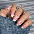 CurvLife Soft Gel Almond Press On Nails Medium, Long-Lasting Reusable Fake Nails Kit with Glue & Tabs, 30pcs Salon-Quality Stick On Nails for Women At-Home Manicure (Lace Bloom) - color: A7 - Lace Bloom