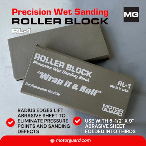 Motor Guard - Roller-Block Precision Wet Sanding Block (RL-1), One Size - style: Roller Block