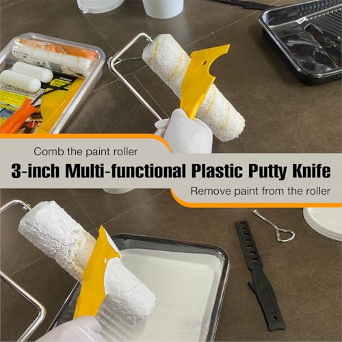 18 Pcs Paint Roller Kit - 9" & 4" Paint Roller with Paint Tray - color: 18 Pack, 9" & 4" roller