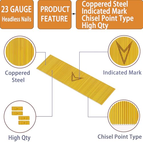 23 Gauge Pin Nails,Headless Pinner,3/4",10000pcs - size: 3/4"---10000pcs