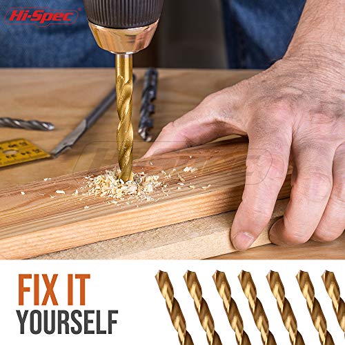 Hi-Spec SAE HSS Drill Bit Set for Metal, Wood and Drywall, 1/16-3/8 in - size: 99pc