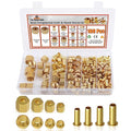 180PCS Brass Compression 1/4" 3/8" 5/16" 1/2" Sleeve Ferrule Insert Nuts - size: 180pcs 4 Size Kit
