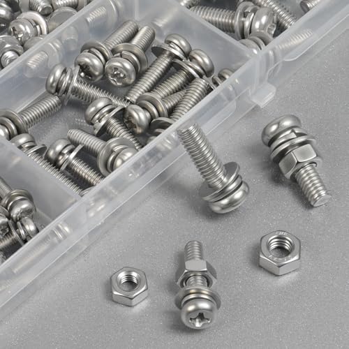 VGBUY 500Pcs Stainless Steel Nut and Bolt Assortment Kit, M2 M2.5 M3 M4 M5 Small Metric Machine Screws, Multipurpose Hardware Set for DIY Projects, Repairs, Electronics - style: 500PCS M2/2.5/3/4/5