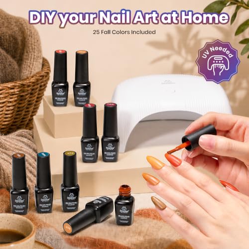 Beetles Fall Gel Polish Set, Fall Passage Collection, 25 Autumn Colors - color: Fall Passage - 25 Colors