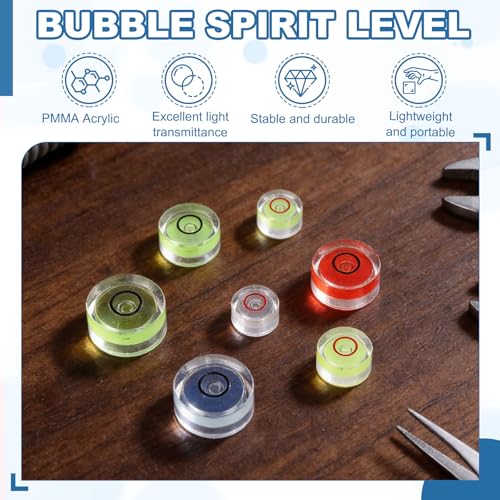 HARFINGTON 8pcs Circular Bubble Spirit Level 10x6mm Mini Round Bubble Spirit Level Little Measuring Layout Tools for TV Industrial Carpentry Picture Frame, White/Black - color: White/Black, size: 10x6mm