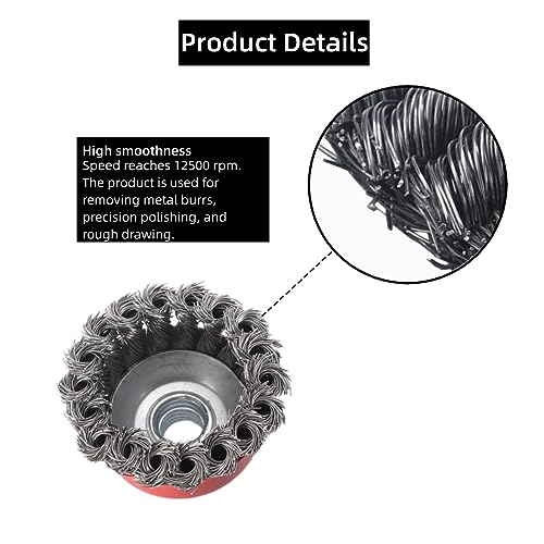 6 Pack Wire Wheel Brush for 4 1/2 Angle Grinder - 4 & 3 Inch Knotted Coarse Crimped Wire Wheels & Cup Brush with 5/8-11UNC Threaded Arbor - style: 6 PACK Wire Wheel&Cup Set