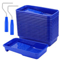 22 PCS 4 Inch Paint Tray Set, 20 Set Paint Roller Tray with 2 Paint Roller Frame, Paint Tray Liner for Home Improvement, Walls and Furniture Painting,Blue
