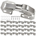 BESTEEL 24 Pack Hidden Hinges Upgrade Soft Close Surface Mounting Hinge,90 Degree Concealed Cabinet Hinges for Kitchen Cabinet Doors Frameless,No Pre-drilled,Surface Mount Hinges with Extra Bumper - size: 24 PCS