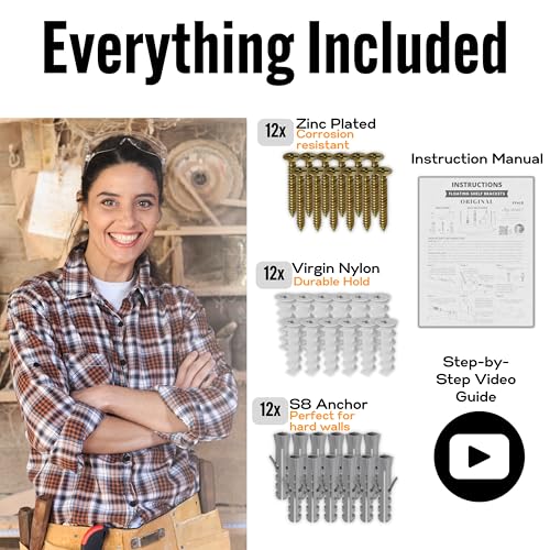 EVALD 8 Inch Floating Shelf Brackets, Hidden Shelf Brackets for Floating Shelves, Heavy Duty Shelf Bracket with Screws & Anchors, Floating Shelf Mount, 8 Inch Shelf Brackets (6 Pack) - size: 8 Inch, style: 6 Pack All-purpose