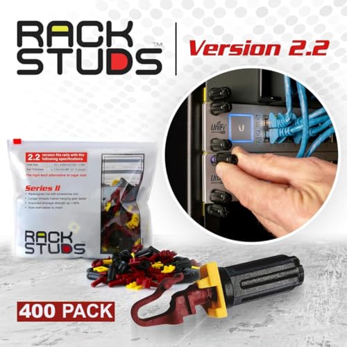 R400 - Server Rack Screws for Server Rack Rails 19" Square Punched Vertical Rails, Perfect Cage Nut Replacement, Rack-Mount Screws - Red 400-Pack 2.22mm/0.086 - color: Red, size: 400 Pack