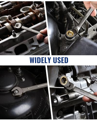 WORKPRO 8-piece Ratcheting Combination Wrench Set, Metric & Nickel Plating - size: Metric, style: Nickel Plating