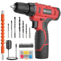 Fadakwalt Cordless Drill Set, 20V Electric Power Drill with Battery And Charger - color: 12v Drill (Red)