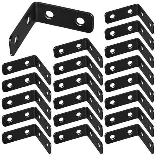 Luomorgo L Bracket Corner Braces 1.5 Inch, Black Coated, 20PCS - size: 1.5 Inch Black Coated