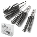 6pcs Extended Copper Tube Pipe Cleaner, 1/2” 3/4” 1” Pipe Cleaning Brush Set, Stainless Steel Wire Bore Brushes for Power Drill, 1/4 Inch Hex Shank - style: 6pcs Extended