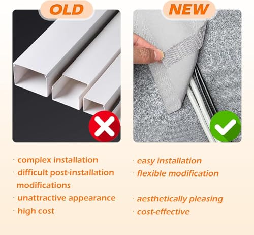 Floor Cable Covers - 10 Feet Wire Protector, Prevent Tripping (Gray) - color: 10 Feet-Gray