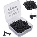 #6 X 5/8" Wood Screws 100pcs Black Flat Phillips Screws Self Tapping Wood Screws Carbon Steel Assorted Drywall Screws for Wood, Cabinet, Furniture - size: #6 X 5/8"