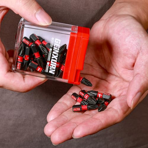 Geinxurn 181 Pieces Impact Screwdriver Bits Set with Colorful Boxes, 1" Magnetic (PH2,PZ2,SQ2,T10,T15,T20,T25,T30) S2 Steel Multi Driver Bits - color: Multi-bit, size: 1‘’-181PCS
