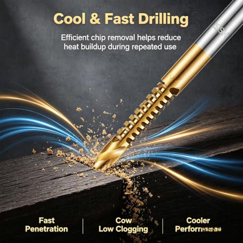 6PC Twist Drill Bit Set, 3-8Mm Titanium High-Speed Steel Drill Set for Machinists for Drilling Screwing Boring Carving Cutting Polishing Durable Plunge Drill Bits