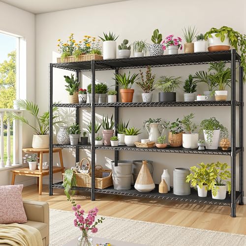 Romorgniz 52.4" W Storage Shelves, 1120LBS Heavy-Duty&L-Shaped for Kitchen - size: 13.78"D x 52.36"W x 59"H