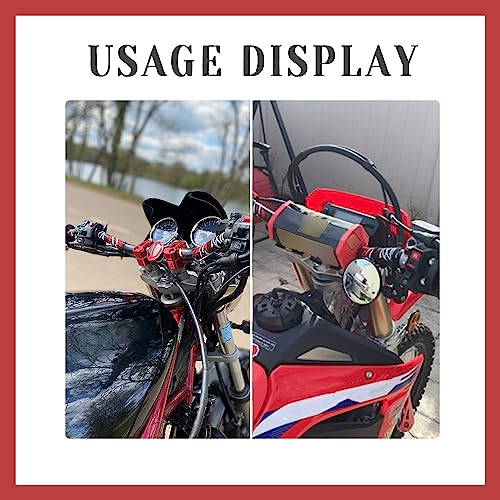 1 1/8" 28mm Motorcycle Handlebar Handle Bars + Riser Mount Clamp + Pad + Grips Set For Dirt Bike Off Road Bike Pit Bike - Red