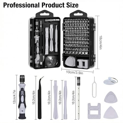 115-in-1 Small Screwdriver Set,Precision Screwdriver Set, Professional Repair Tool Kit for Phone, Computer, Watch, Console, Eyeglass and Electronic, Men Tools Gift Gray - color: Gray