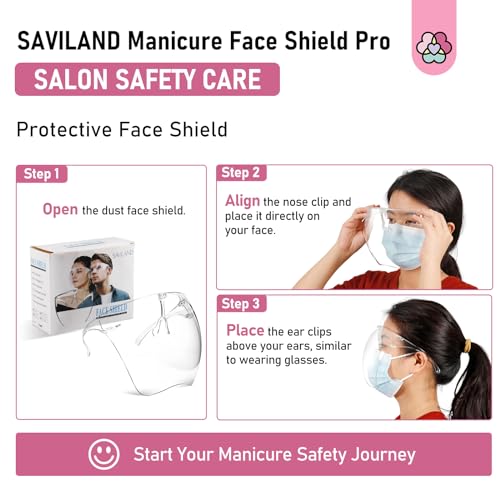 SAVILAND Anti Fog Clear Face Shield for Nail Drill Dust Splash Guard - size: 1 Count (Pack of 1)