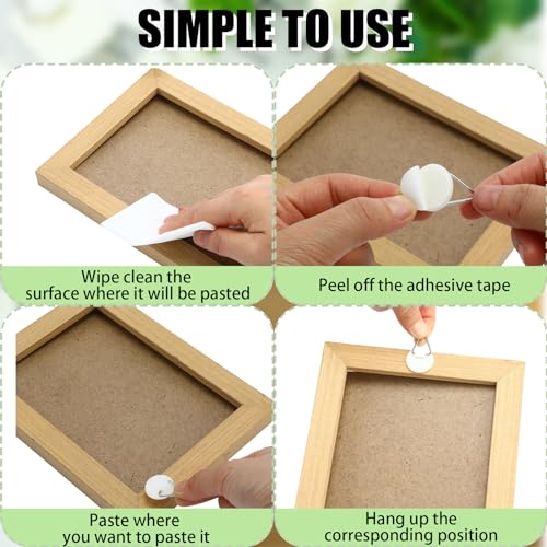 Wenqik 45 Pcs Adhesive Picture Hanger Hanging Hooks, Round, Square - style: Round, Square