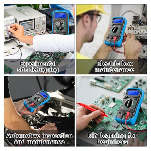 ANENG Digital Multimeter with Case, AC/DC Voltmeter, Ammeter and Ohmmeter - color: Blue