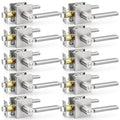 Probrico Interior Door Handles with Lock, Brushed Nickel Privacy Levers for Bedroom Bathroom, Heavy Duty Square Reversible Lockset, 10 Pack - color: Brushed Nickel