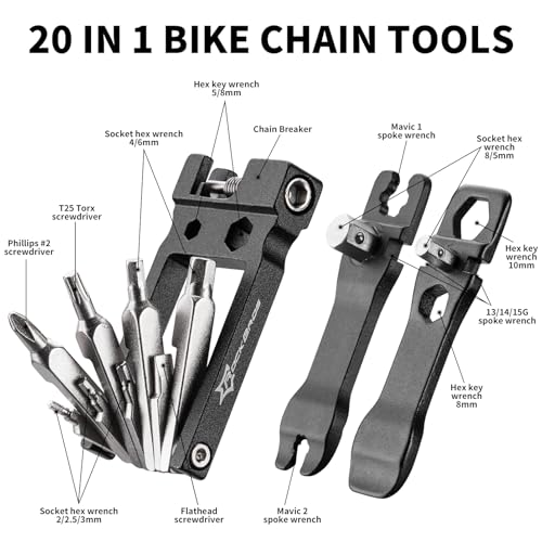 ROCKBROS 20 In 1 Bike Multi-Function Tool Kit - Allen Wrench, Tire Levers - style: 20 in 1 Tools