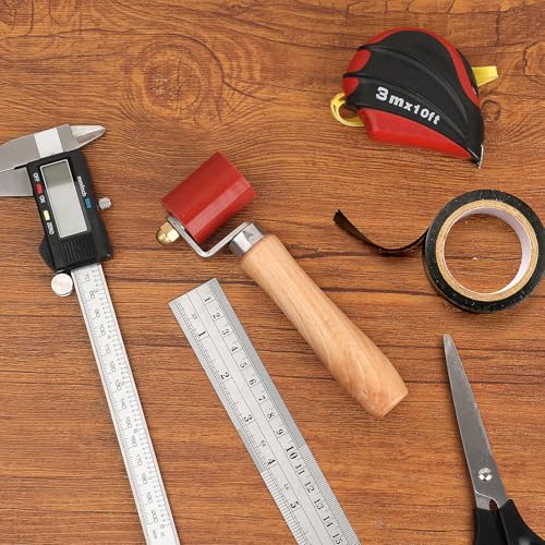 Sumnacon Seam Roller, 40mm Silicone Seam Roller with Wooden Handle, Welding Handheld Roller Tool for Automotive Sound Deadening, Banner, Wallpaper Application, PVC/TPO/EPDM Single Ply Roofing Tape - size: 40mm