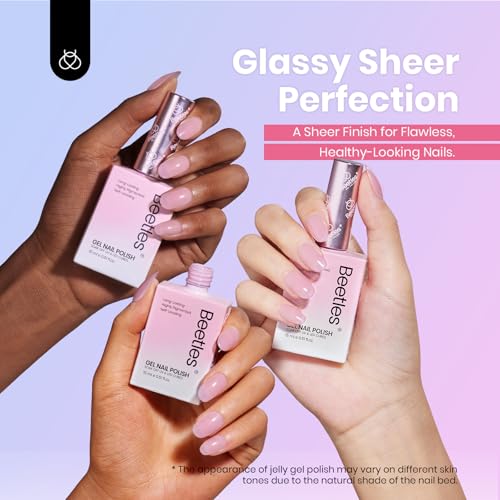 Beetles Nude Pink Gel Nail Polish, 6 Colors 15ML Full Size Jelly Nail Gel - color: 15ML*6-Ultimate Monochrome
