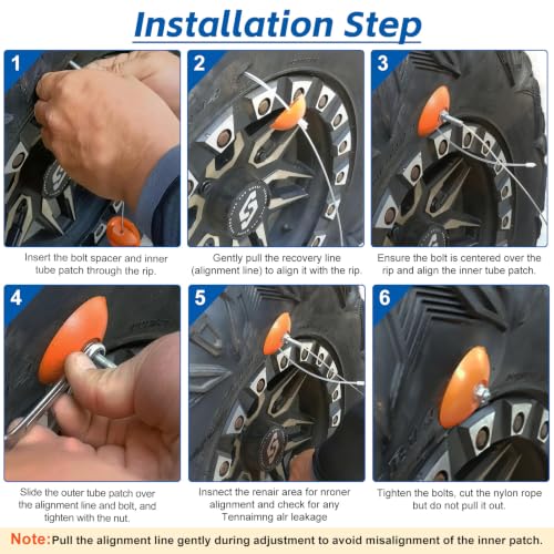 Tire Puncture Repair Kit – Portable Sidewall Emergency Repair Tool Compatible with ATV UTV SXS RZR Can-Am KRX Talon Maverick Polaris Jeep Toyota Lawnmower Zero‑Turn Tractor Trailer - color: 2 PCS