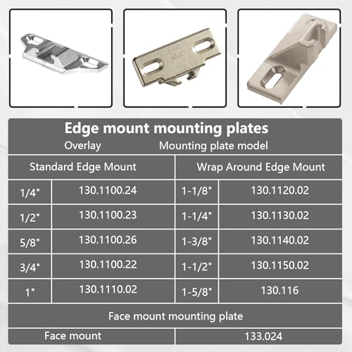 8-Pack Self Closing Hinges Compatible with for Blum 32.160-01.01, 30.460, 32.160, 32.460, 32.260, 30310-1102, 30.310, PA66 Compact 33 Cabinet Systems