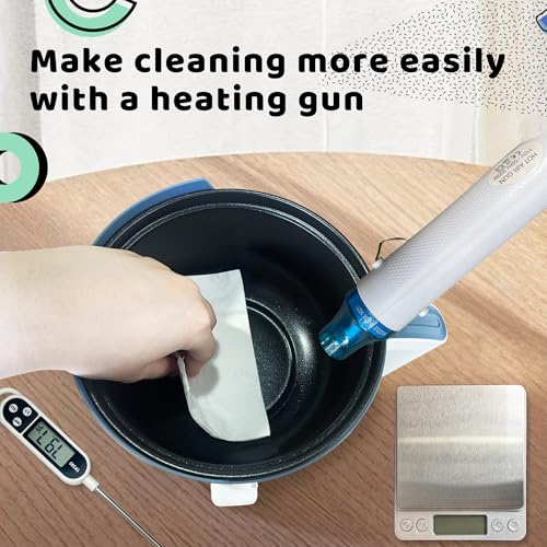 Wax Melting Pot Kit with Digital Scale(No Battery), Heat Gun, Thermometer - size: Wax Melting Pot Kit 4pcs