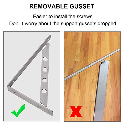 YUMORE 12 Inch Shelf Bracket, Heavy Duty L Bracket, 2 Pack - size: 12"(Soild)