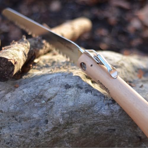 Opinel Folding Saw - Gardening and Camping Folding Carbon Steel Saw with Beechwood Handle - style: No.18