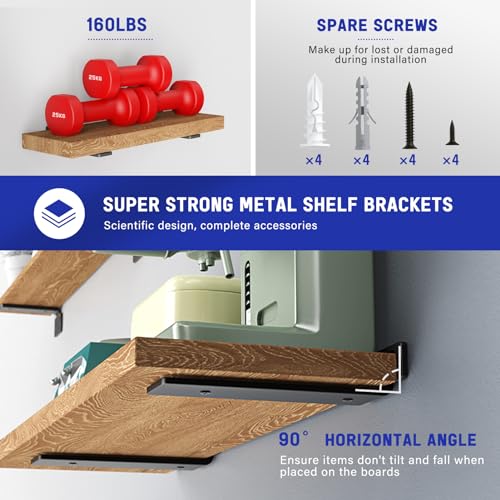 Goovilla Shelf Bracket, Floating Shelf Brackets 12 inch Long, 12 Pack,Black - size: 12 Inch, style: Black 12Pack
