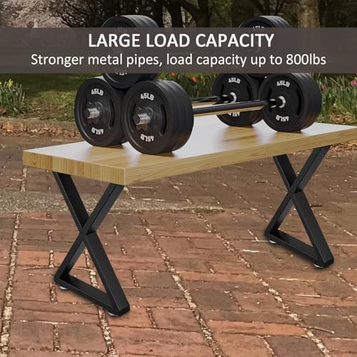 ALLCOS Bench Legs 16 Inch Coffee Table Legs Heavy Duty Steel Metal Table Legs, Set of 2, Black - size: 16 Inch